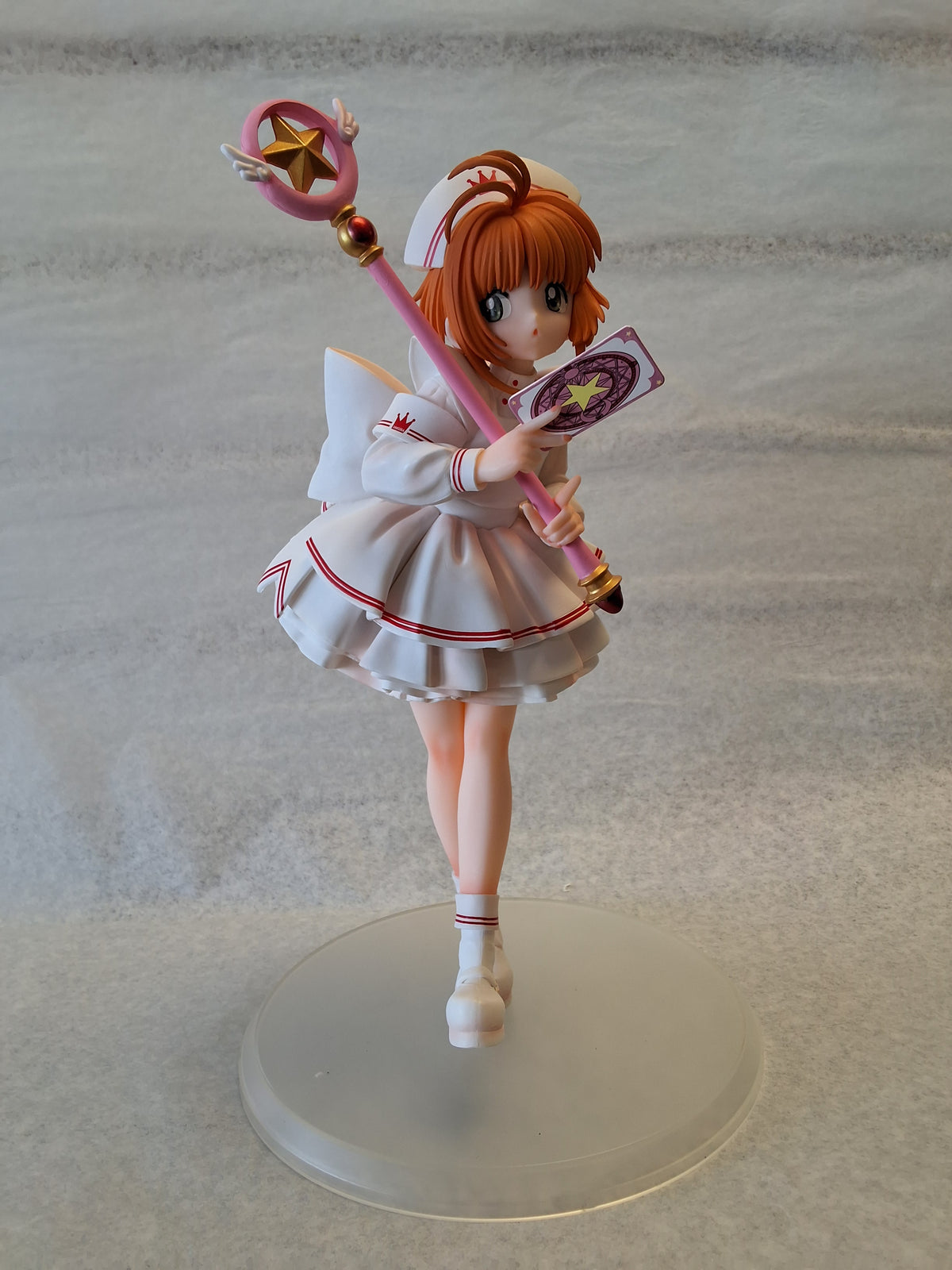 Card Captor Sakura #1531 woman in white and pink dress holding wand