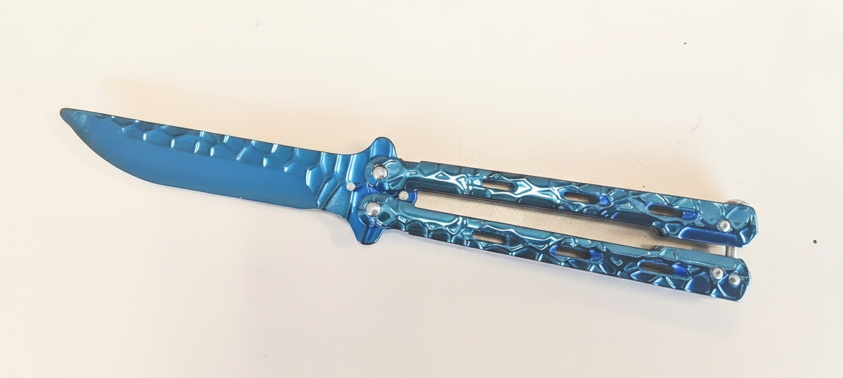 Blue Metallic Wide Handle Butterfly Trainer
