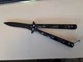 Black Twisted Metal Handle Butterfly Knife