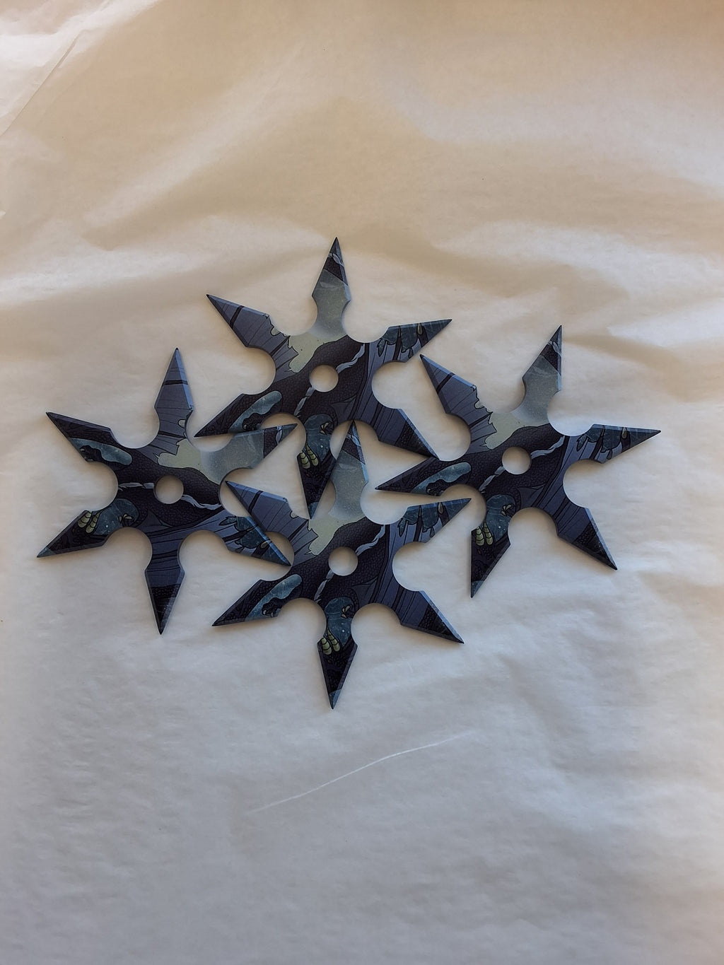 Set of 4 6 point Throwing Stars w/ Dragons #3083