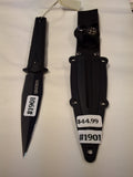 Black double Edge Knife with holster