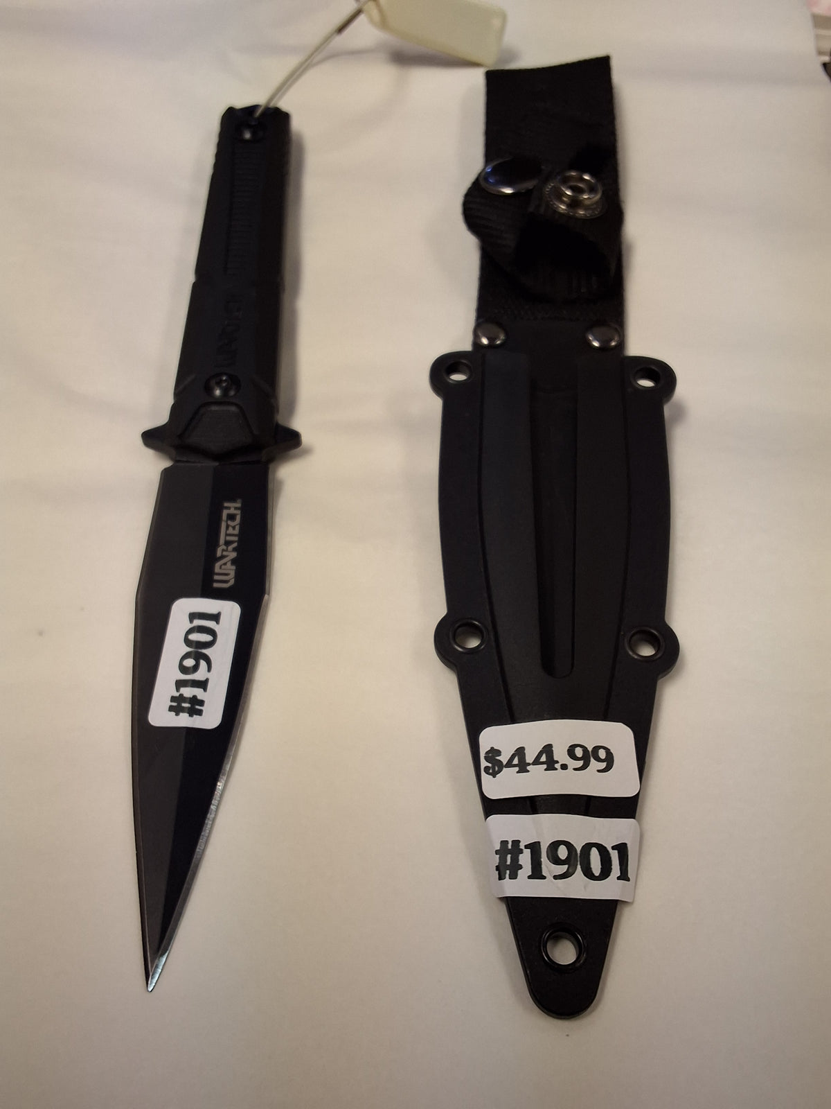 Black double Edge Knife with holster