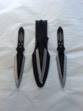 3 PIECE BLACK AND SILVER THROWING KNIFE