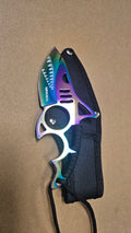 6" Rainbow shark knife fixed blade