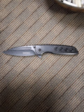 Black Droppoint folding knife #3023