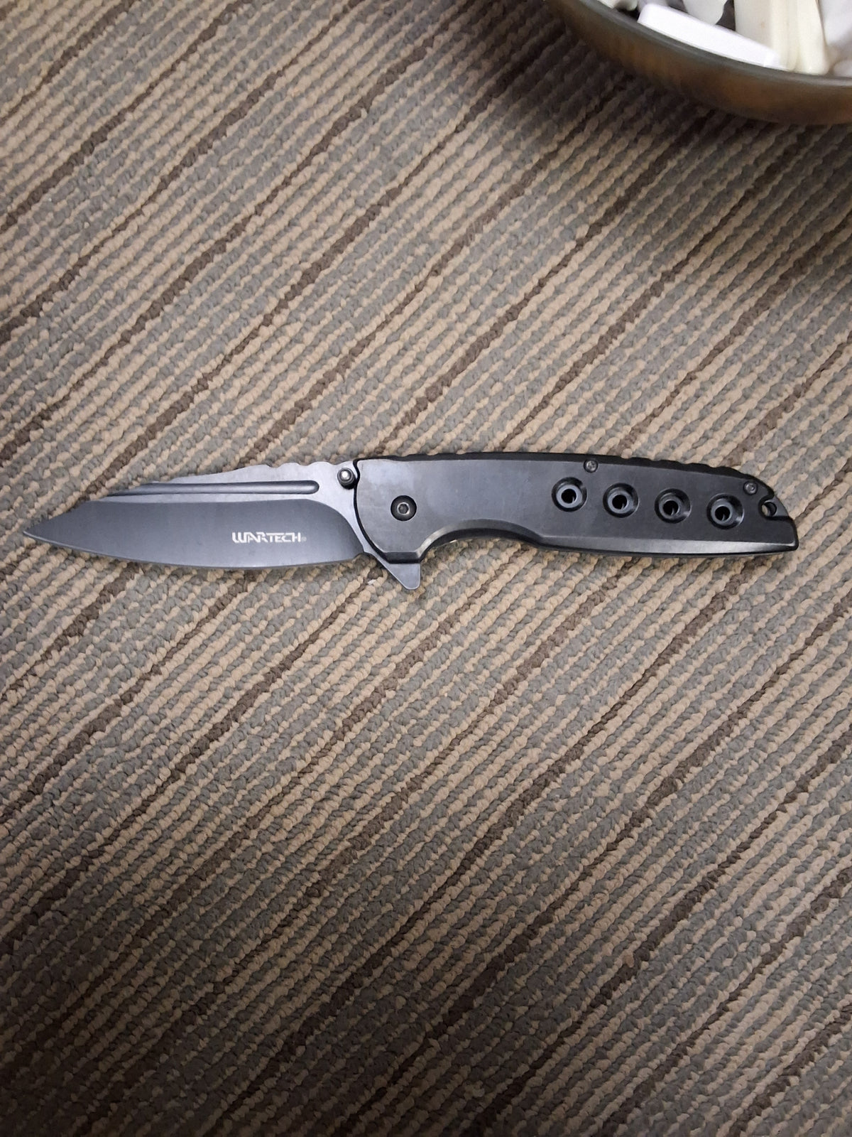 Black Droppoint folding knife #3023