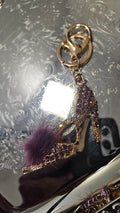 High Quality Crystal High Heel with Fuzzy Ball