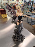 Blonde Purple Wing Fairy with Garter on Leg