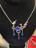 Dragon Necklace with Blue Heart #1779