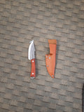 Silver blade with wooden Handle and leather sheathe #9733