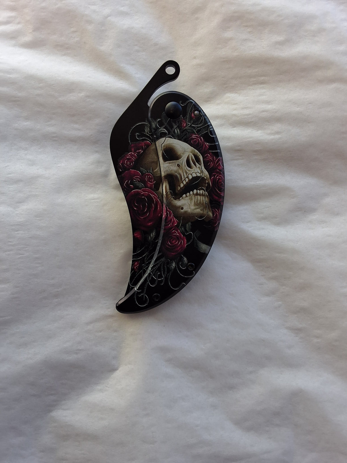 Skull Roses Design Knife #1956