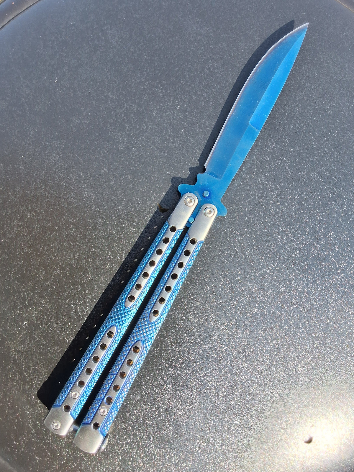 Blue & Silver Butterfly with holes