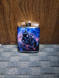 Skeleton on Bike Stainless Steel Flask #1677