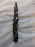 Silver and gold Stilleto Knife #3168