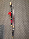 Enma Black and Red Battle Ready Katana One Piece #1308