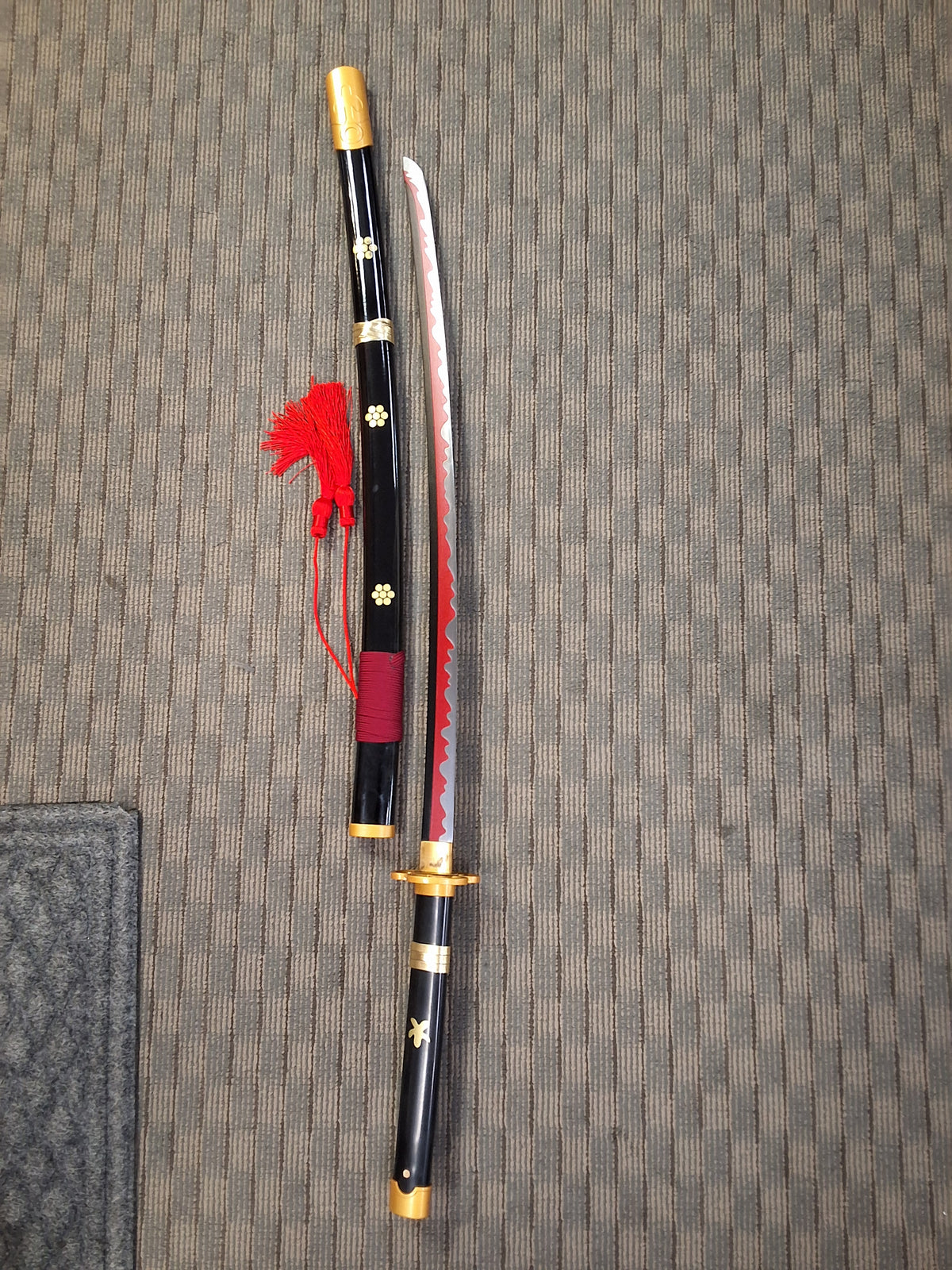 Enma Black and Red Battle Ready Katana One Piece #1308