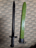 Black Bayonet Short Sword w/ Green Sheathe #3094