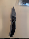 Smooth Black Pocket Knife Silver blade