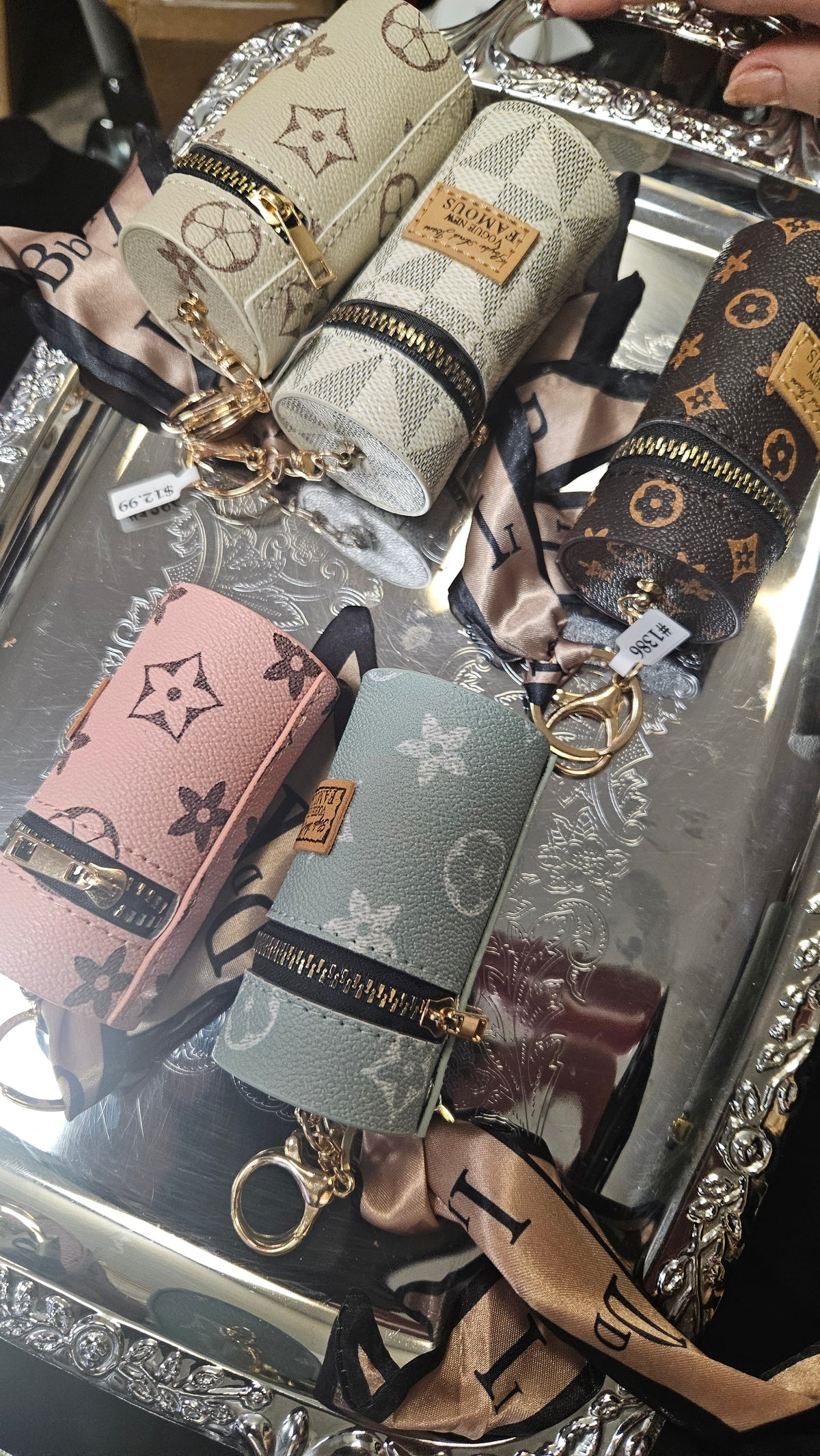 Zipper Designer Style Bag Keychains