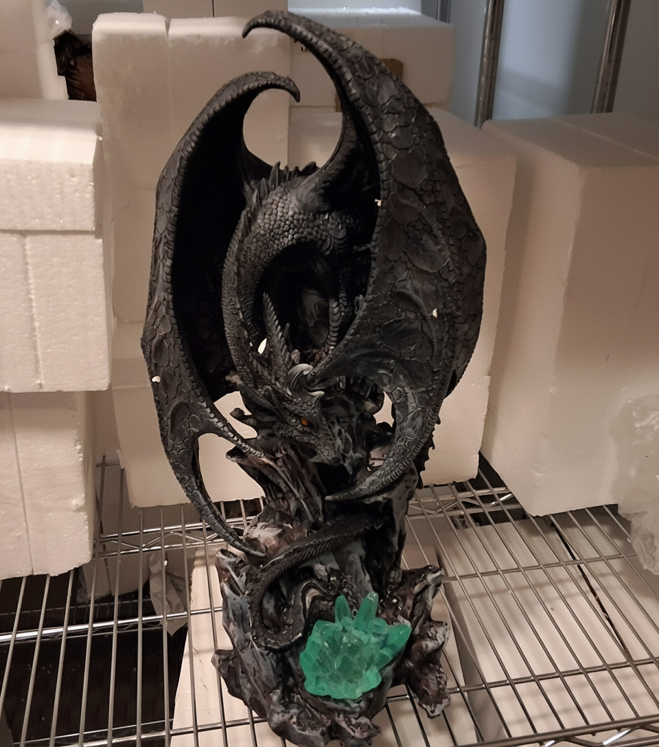 BLACK Dragon W/light up crystals