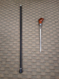 Wooden Handle walking cane with unscrewable blade