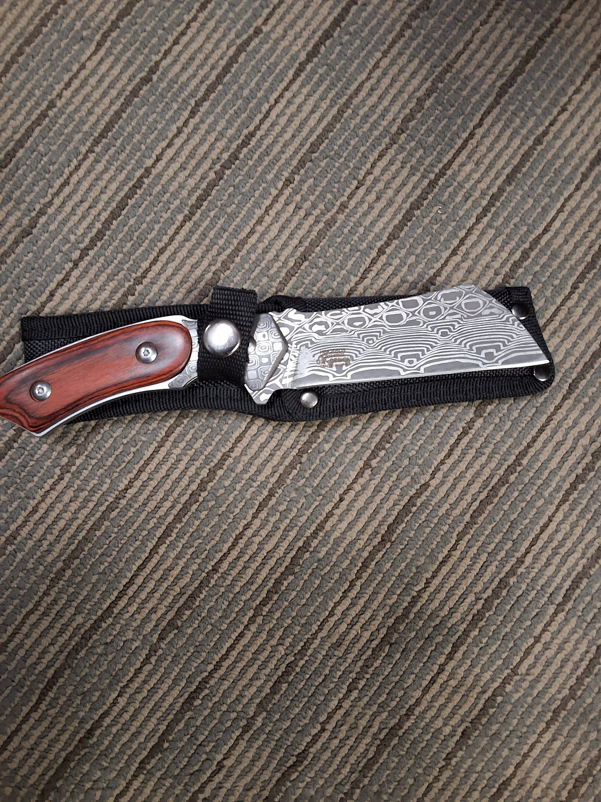 Damascus Finish Clever Fixed Blade #3025