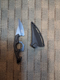 All black knife w/ finger grooves #3192
