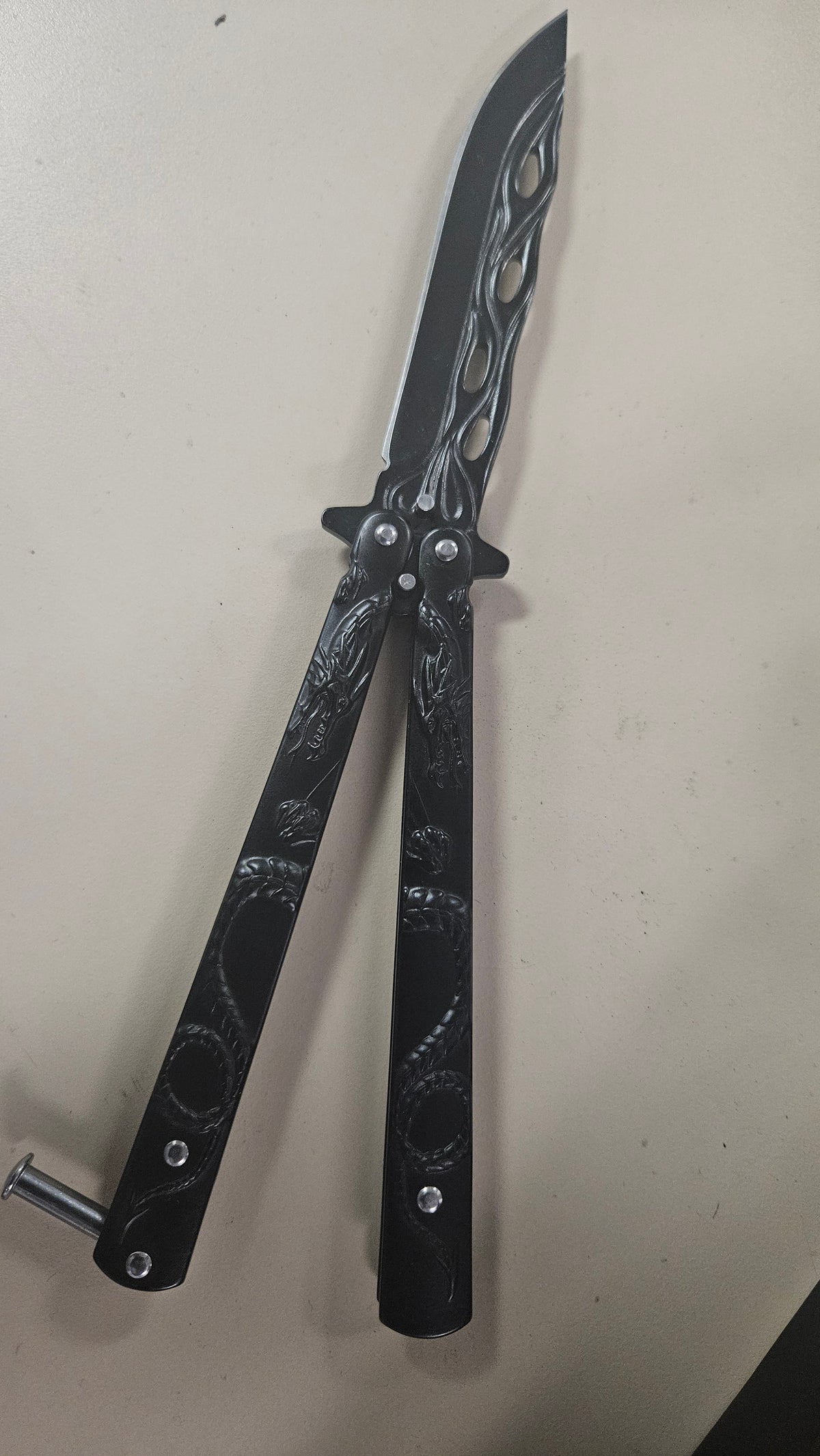 Black Dragon Handle Butterfly Knife