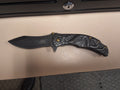 Dragon handle stonewash folding knife