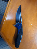 Blue and Black Droppoint Folding Knife #6462