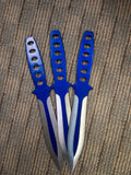 Blue Throwers 3 Set with Cutouts In Handle #1409