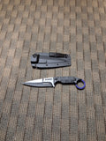 LEAF KNIFE BLACK W/ PURPLE FINGER RING #1513