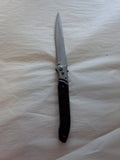 Long Silver Blade Knife with Black Handle #2159