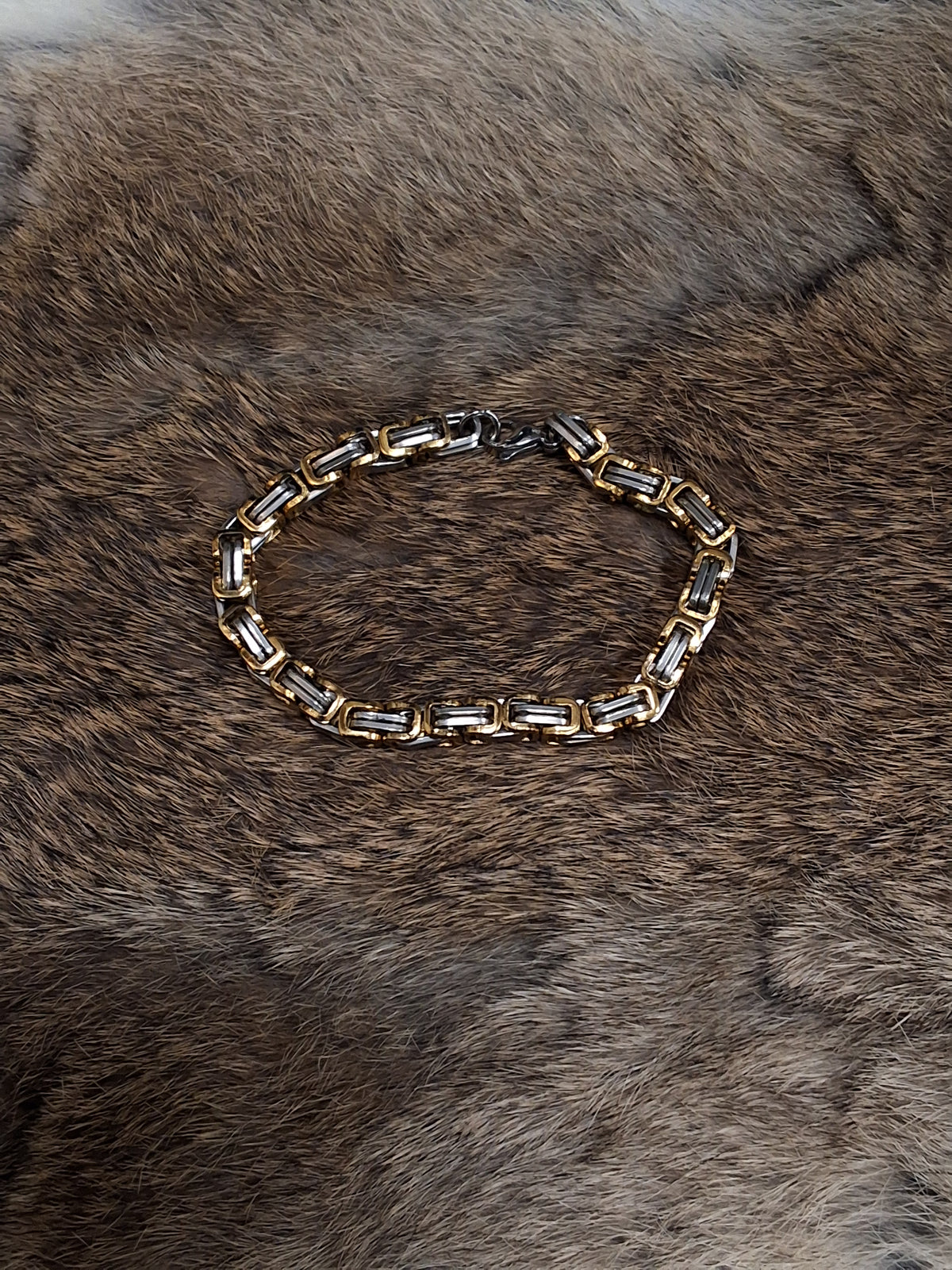 Gold and Silver Chain Link Bracelet #1806