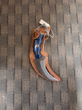 Genuine Damas. Karambit with Blue Wood Handle #3119