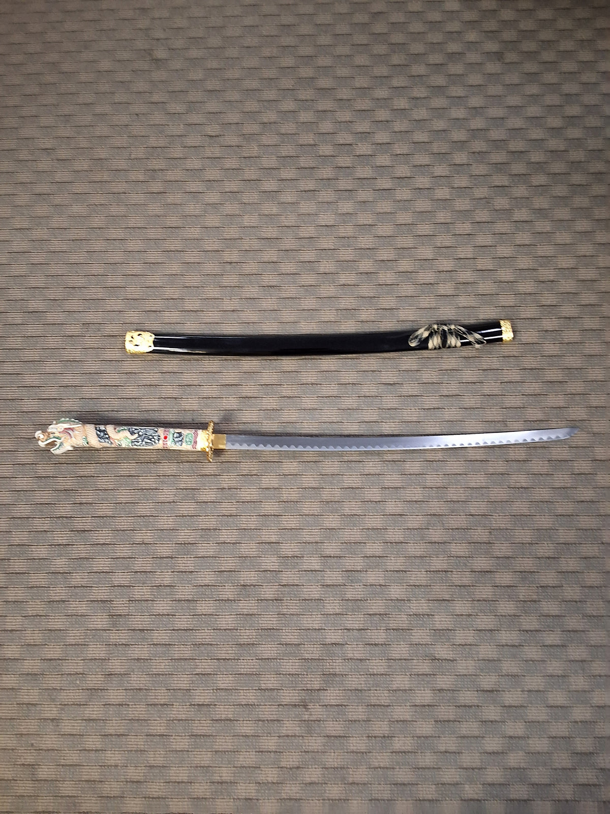 Black sheathe katana with dragon head handle #1551