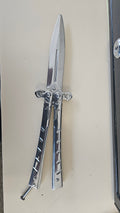 Punisher Chrome Silver Butterfly Trainer knife