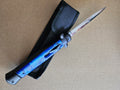 11" Italian Stiletto Black & Blue OTF