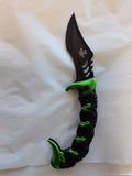 Green and Black Scorpion Knife #3085