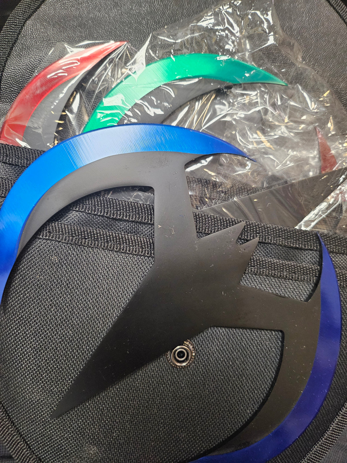 Blue, Green & Red Large 7" Diameter Batarangs