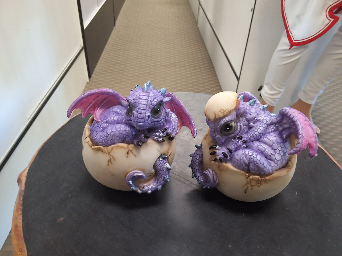 Baby purple dragons in eggs
