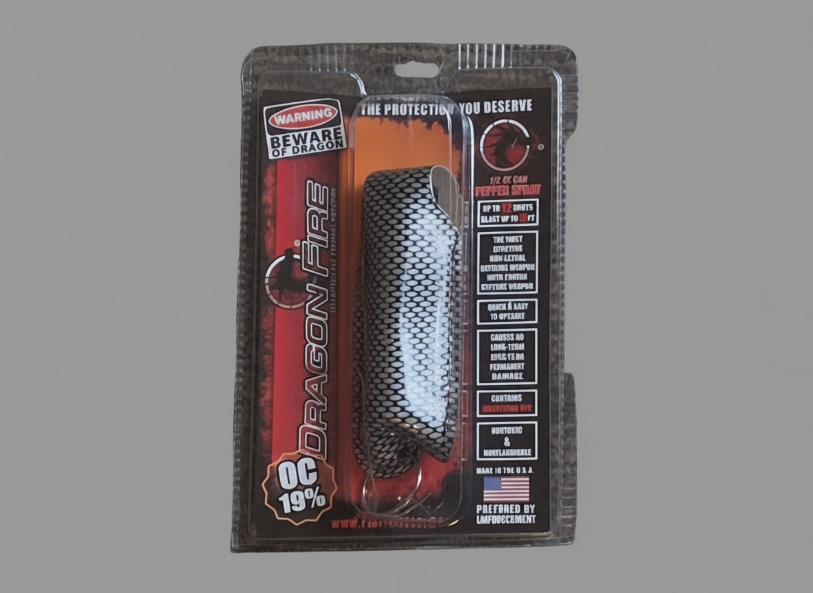 Black and Silver sheathed Pepper Spray #1494