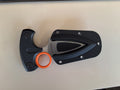 Black punch push Dagger with orange finger hole