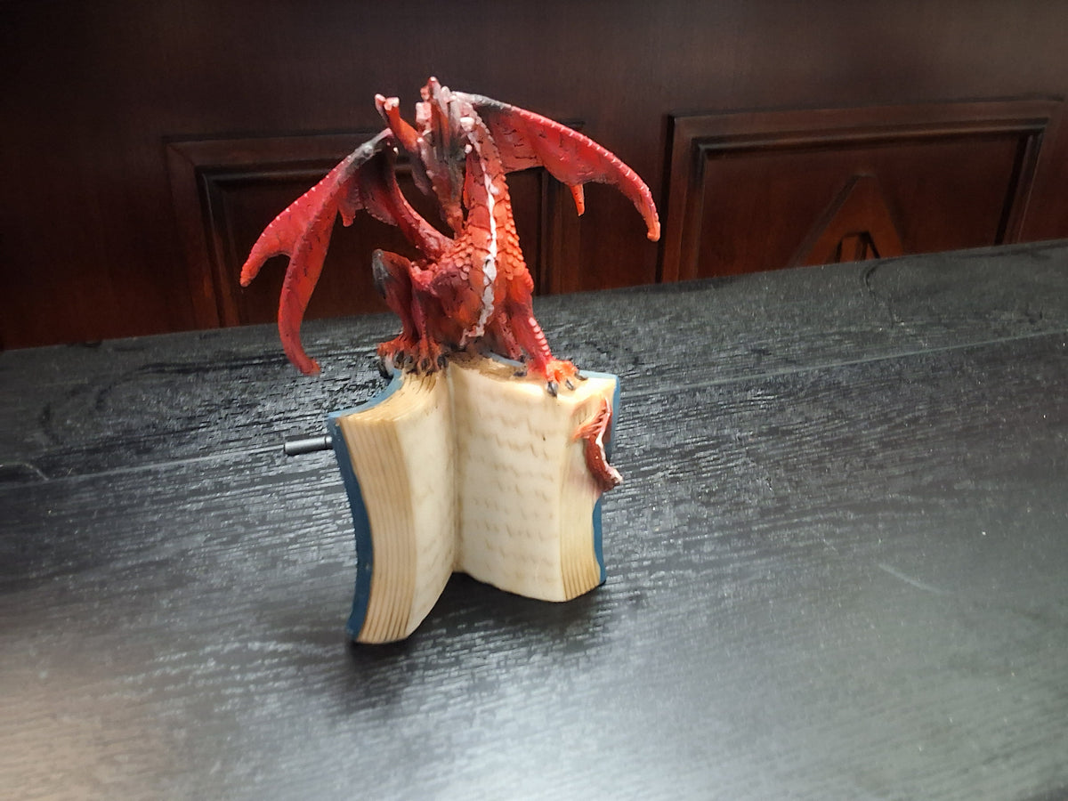 Red Dragon On Top Of A Book