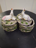 Unicorn sitting on grass trinket box