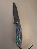 SIGMA Genuine Damascus Knife with abalone shell handle #3173