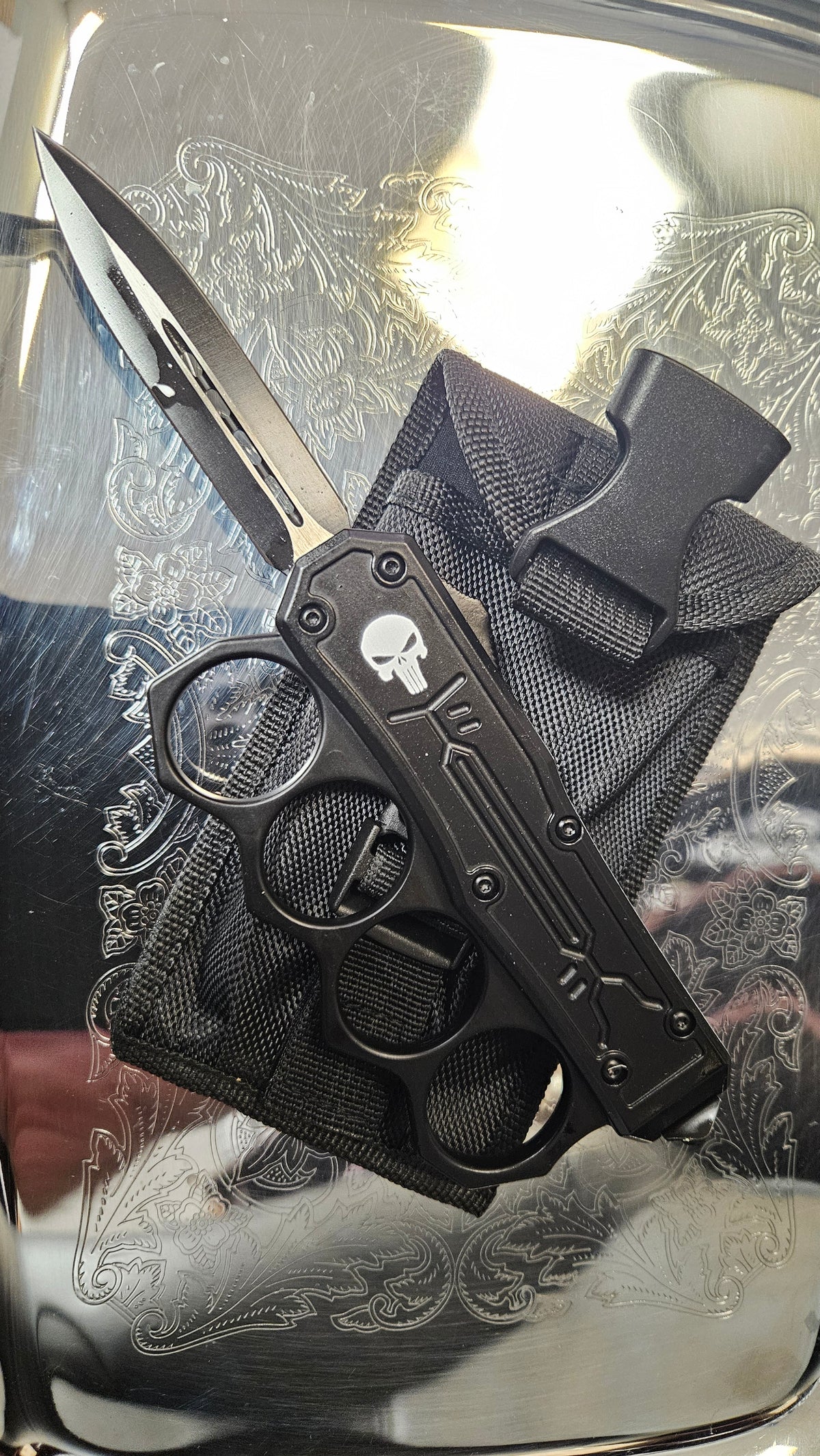 Black Punisher Knuckle OTF