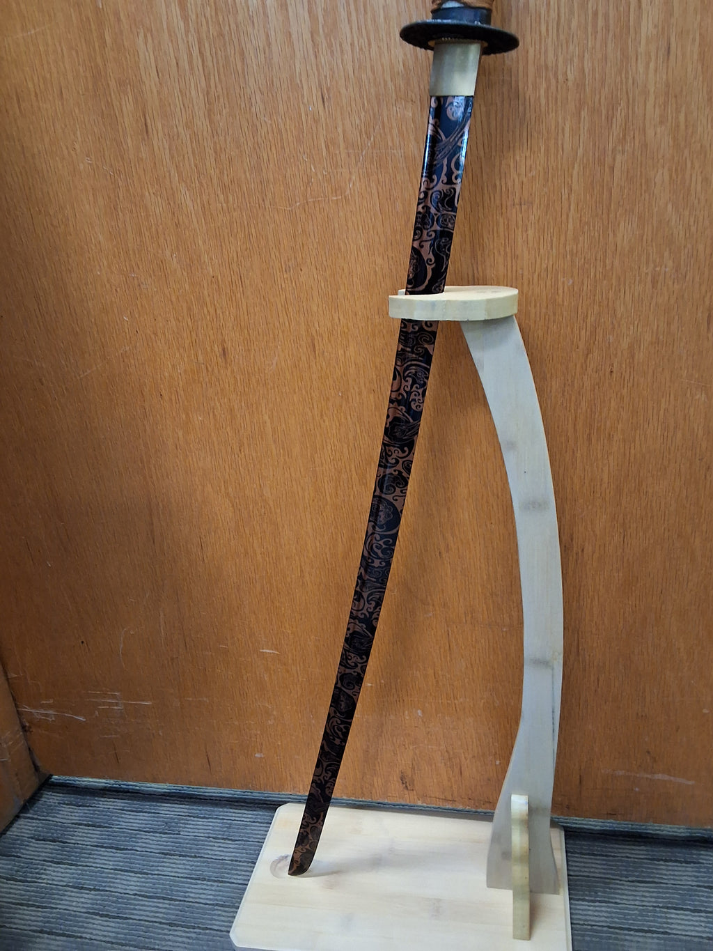 Copper and Black Blade Katana with Black Sheath  #4664