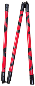 Red and Black Wavy 3 Part Nunchucks #1801