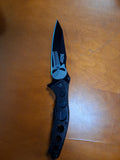 Punisher knife black w/ holes in the handle #3070